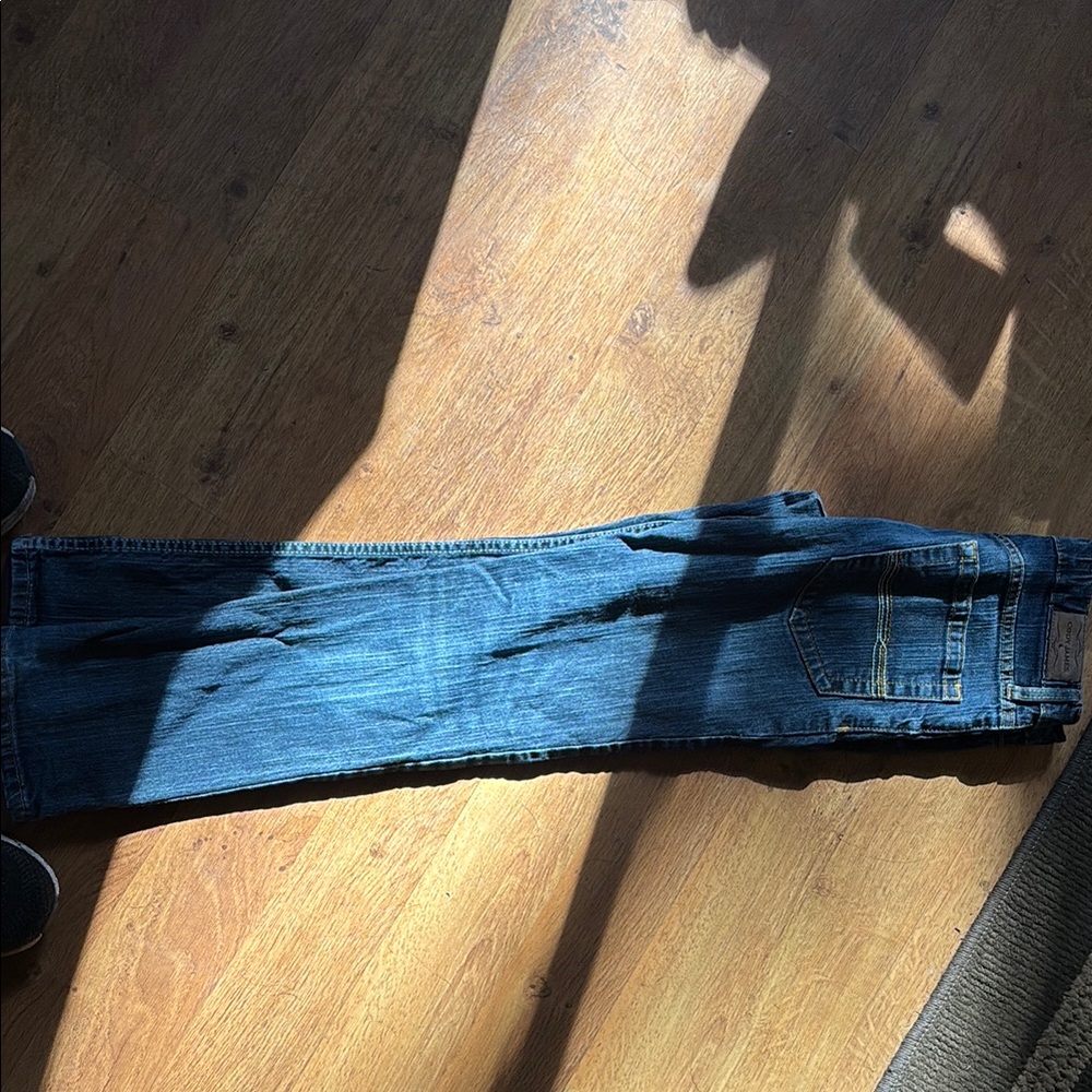 Classic Blue Denim Jeans with Diagonal Weave